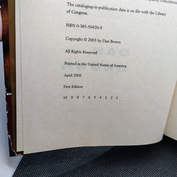 True 1st Print Dan Brown The Da Vinci Code 1st Ed Hardcover Book - Picture 5 of 7